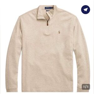 POLO RALPH LAUREN Men's Classic Estate-Rib Quarter-Zip Pullover Sweater, Large